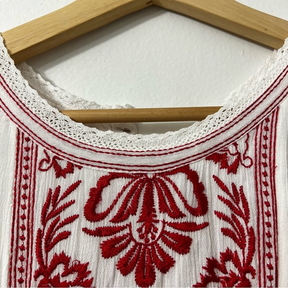 Revolve Tularosa S Kirsten White Embroidered Cotton Cottagecore Boho Midi Dress - Picture 7 of 11